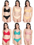 Non Padded Bra Panty Set (Pack Of 6)