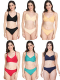 Non Padded Bra Panty Set (Pack Of 6)