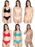 Non Padded Bra Panty Set (Pack Of 6)