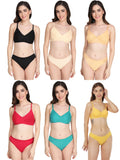 Non Padded Bra Panty Set (Pack Of 6)