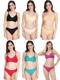 Non Padded Bra Panty Set (Pack Of 6)