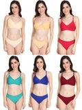 Non Padded Bra Panty Set (Pack Of 6)