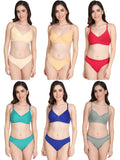 Non Padded Bra Panty Set (Pack Of 6)