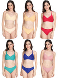 Non Padded Bra Panty Set (Pack Of 6)