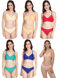Non Padded Bra Panty Set (Pack Of 6)