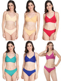 Non Padded Bra Panty Set (Pack Of 6)