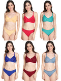 Non Padded Bra Panty Set (Pack Of 6)