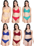 Non Padded Bra Panty Set (Pack Of 6)
