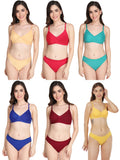 Non Padded Bra Panty Set (Pack Of 6)
