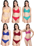 Non Padded Bra Panty Set (Pack Of 6)