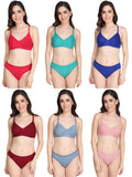 Non Padded Bra Panty Set (Pack Of 6)