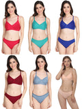 Non Padded Bra Panty Set (Pack Of 6)