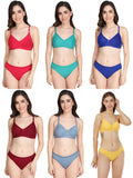 Non Padded Bra Panty Set (Pack Of 6)
