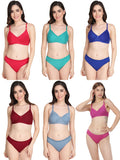 Non Padded Bra Panty Set (Pack Of 6)