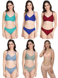 Non Padded Bra Panty Set (Pack Of 6)