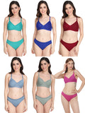 Non Padded Bra Panty Set (Pack Of 6)