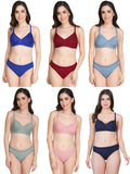 Non Padded Bra Panty Set (Pack Of 6)
