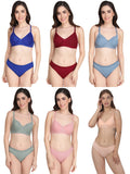 Non Padded Bra Panty Set (Pack Of 6)