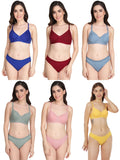 Non Padded Bra Panty Set (Pack Of 6)