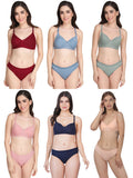 Non Padded Bra Panty Set (Pack Of 6)