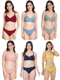 Non Padded Bra Panty Set (Pack Of 6)