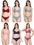 Non Padded Bra Panty Set (Pack Of 6)