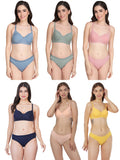 Non Padded Bra Panty Set (Pack Of 6)