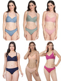 Non Padded Bra Panty Set (Pack Of 6)