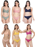 Non Padded Bra Panty Set (Pack Of 6)