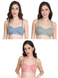 Women Everyday Half Cup Padded Bra (Pack Of 3)