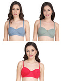 Women Everyday Half Cup Padded Bra (Pack Of 3)