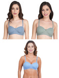 Women Everyday Half Cup Padded Bra (Pack Of 3)