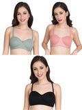Women Everyday Half Cup Padded Bra (Pack Of 3)