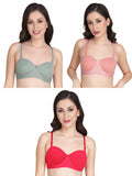Women Everyday Half Cup Padded Bra (Pack Of 3)