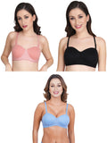 Women Everyday Half Cup Padded Bra (Pack Of 3)
