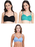 Women Everyday Half Cup Padded Bra (Pack Of 3)