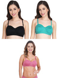 Women Everyday Half Cup Padded Bra (Pack Of 3)
