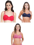 Women Everyday Half Cup Padded Bra (Pack Of 3)