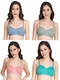 Women Everyday Half Cup Padded Bra (Pack Of 4)