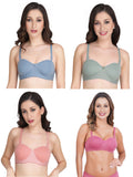 Women Everyday Half Cup Padded Bra (Pack Of 4)
