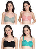 Women Everyday Half Cup Padded Bra (Pack Of 4)