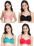 Women Everyday Half Cup Padded Bra (Pack Of 4)