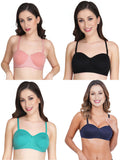Women Everyday Half Cup Padded Bra (Pack Of 4)
