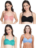 Women Everyday Half Cup Padded Bra (Pack Of 4)