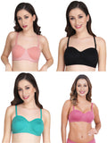 Women Everyday Half Cup Padded Bra (Pack Of 4)