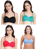 Women Everyday Half Cup Padded Bra (Pack Of 4)