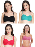 Women Everyday Half Cup Padded Bra (Pack Of 4)