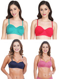 Women Everyday Half Cup Padded Bra (Pack Of 4)