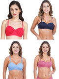 Women Everyday Half Cup Padded Bra (Pack Of 4)