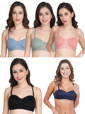 Women Everyday Half Cup Padded Bra (Pack Of 5)